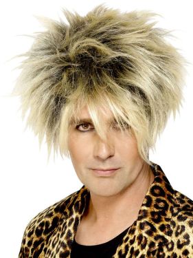 80s Wild Boy Fancy Dress Wig - Brown/Blonde